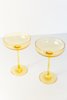 Estelle Colored Glass Coupe Glasses - Yellow - Thumbnail 3