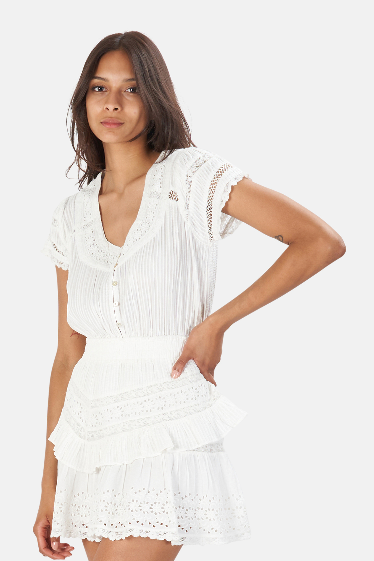 LoveShackFancy Jeromie Mini Dress True White Garmentory