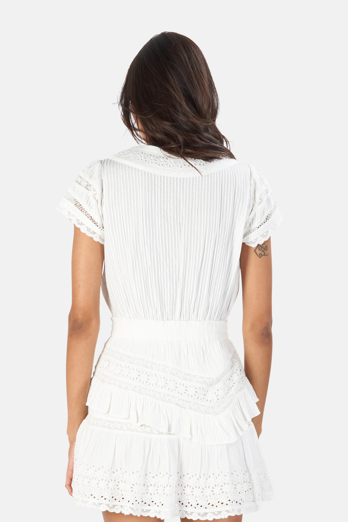 LoveShackFancy Jeromie Mini Dress True White Garmentory