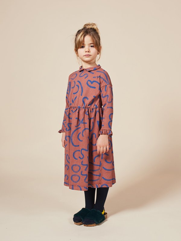 Bobo Choses Curved Lines All Over Dress | Garmentory Bobo Choses Curved Lines All Over Dress | Garmentory