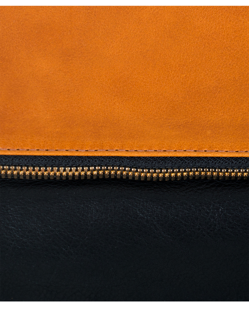 Clare Vivier Foldover Clutch in Two Tone Tan/Black Clare Vivier Foldover Clutch in Two Tone Tan/Black