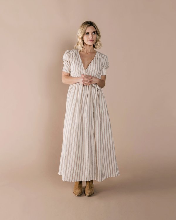 thermal knit a line dress Vintage Thermal Midi Dress in Oat