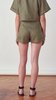 Matthew Bruch Button Fly Linen Short - Army Green - Thumbnail 4