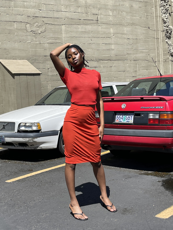 Vintage Prada Poppy Silk Skirt | Garmentory
