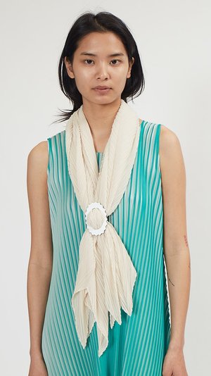 Issey Miyake Pleats Please Basic Scarf - Beige | Garmentory