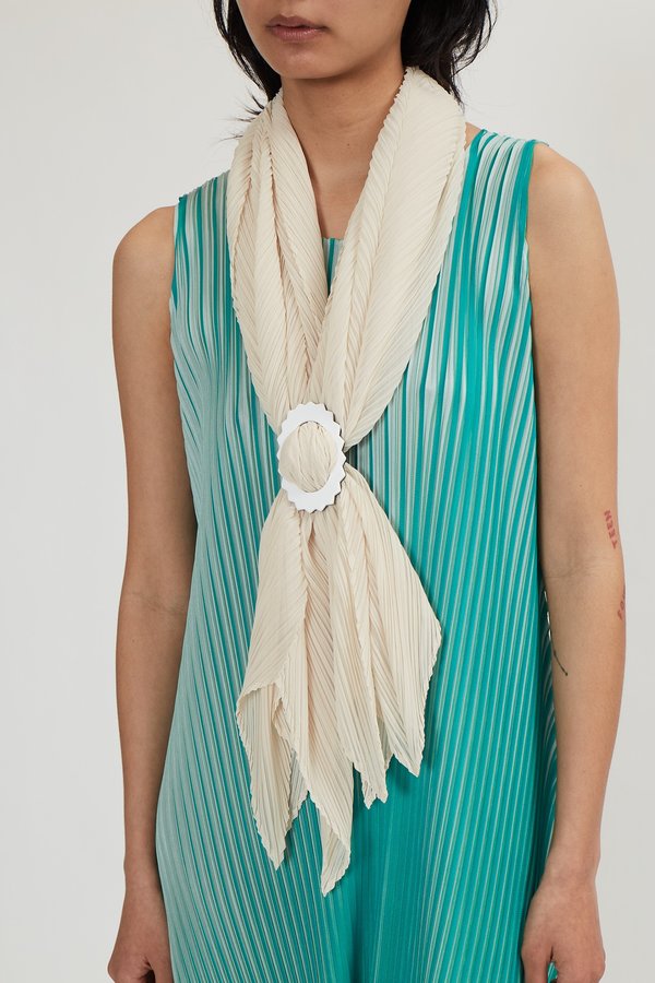 Issey Miyake Pleats Please Basic Scarf - Beige | Garmentory