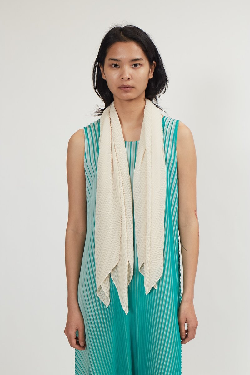 Issey Miyake Pleats Please Basic Scarf - Beige | Garmentory