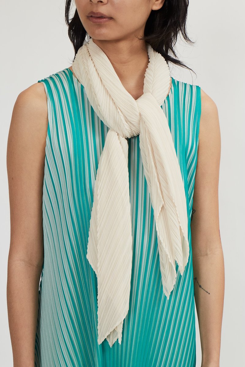 Issey Miyake Pleats Please Basic Scarf - Beige | Garmentory