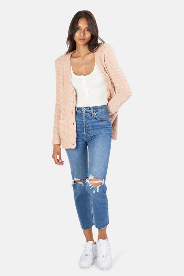 L'Agence Sue Knit Cardigan Sweater 