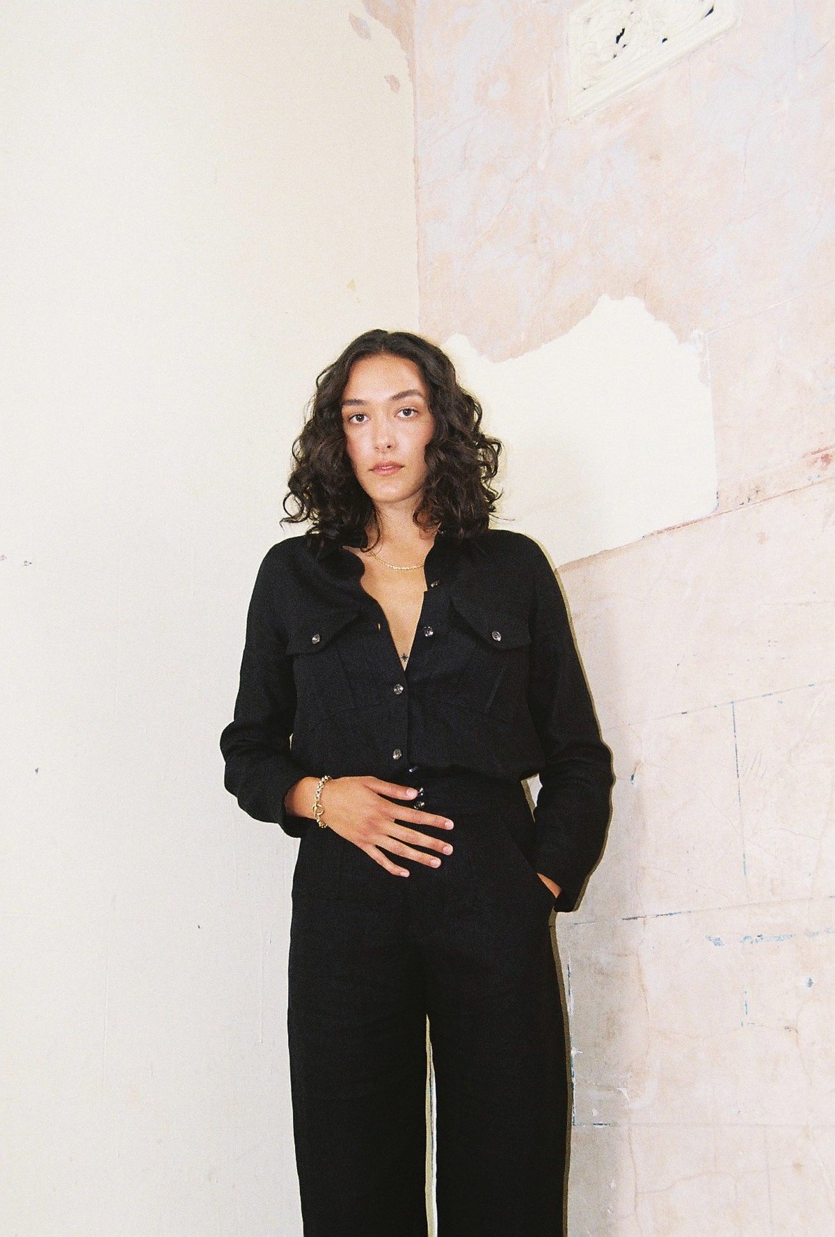 Sunshine Symbol Classic linen pant - Black - Image 1 of 5