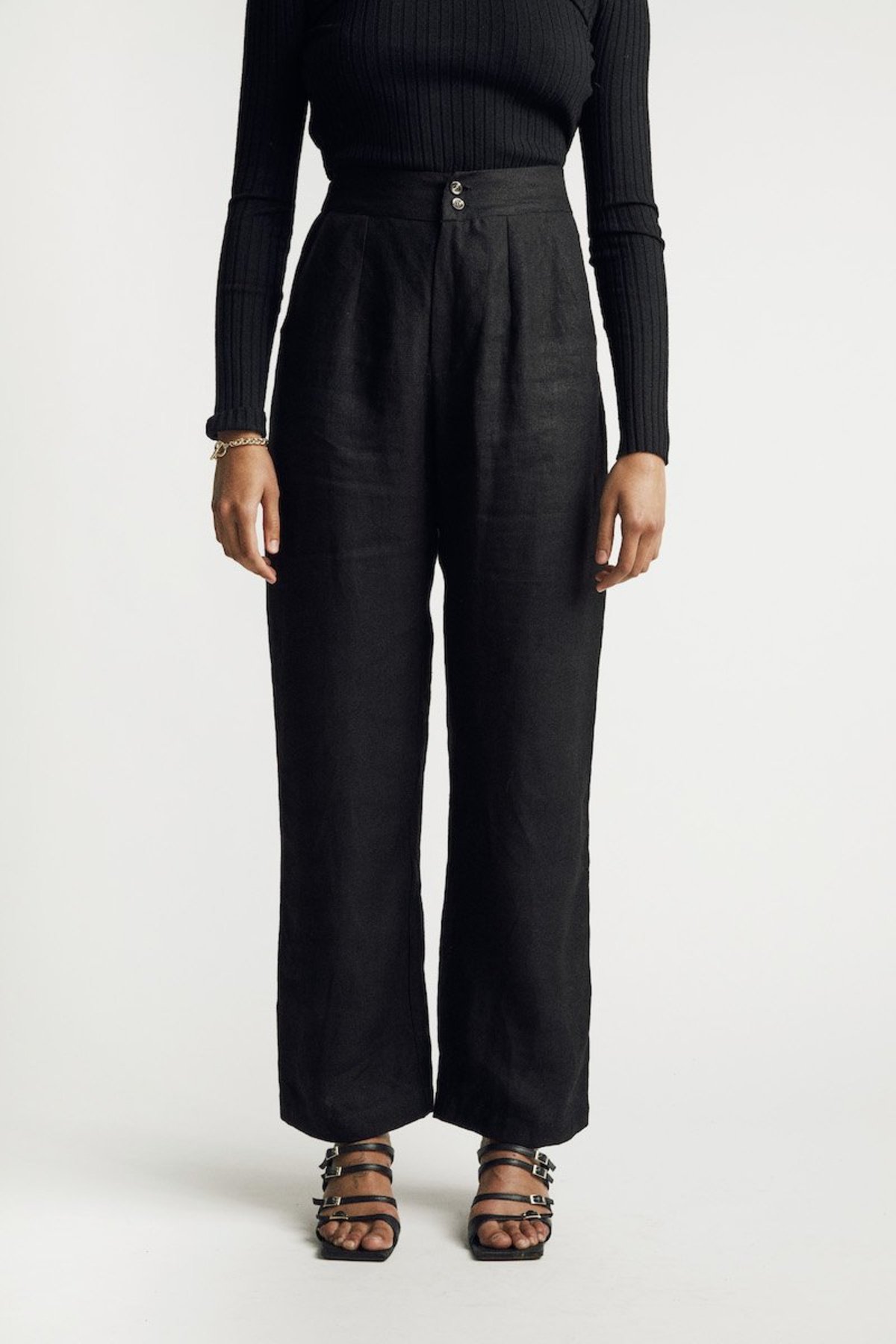 Sunshine Symbol Classic linen pant - Black - Image 5 of 5
