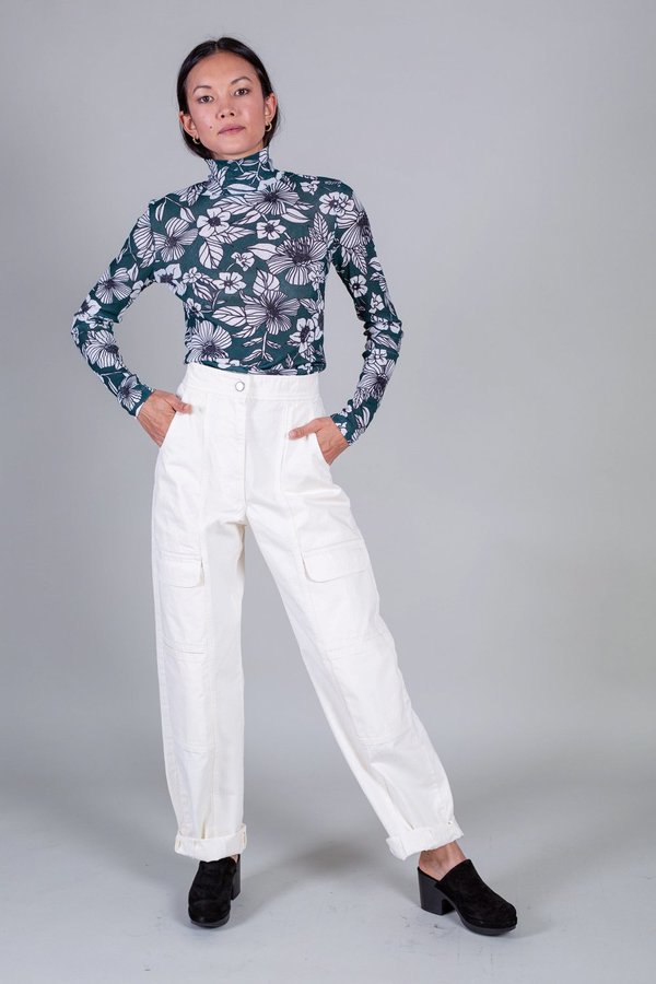 Christian Wijnants Taj Turtleneck - Bottle Green Bouquet Christian Wijnants Taj Turtleneck - Bottle Green Bouquet