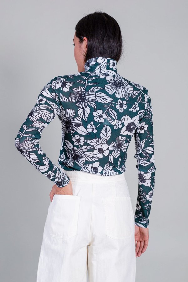 Christian Wijnants Taj Turtleneck - Bottle Green Bouquet Christian Wijnants Taj Turtleneck - Bottle Green Bouquet