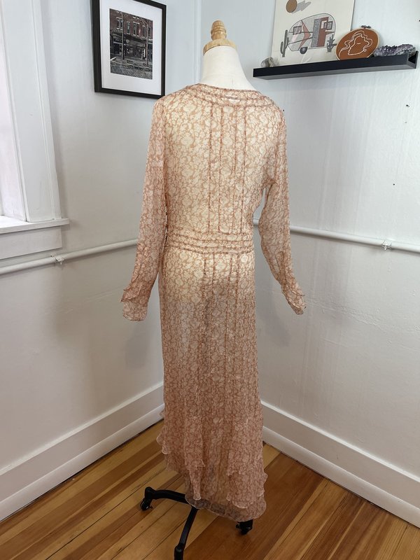 Pre-loved] Doen Floral Silk Maxi Dress - Pink/Cream | Garmentory