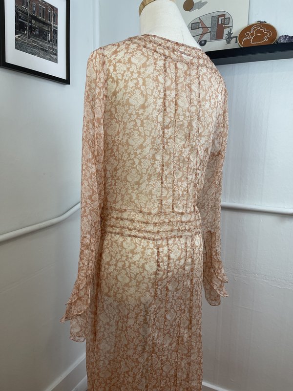 Pre-loved] Doen Floral Silk Maxi Dress - Pink/Cream | Garmentory