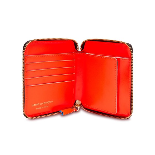 Comme Des Garçons Classic Zip Wallet - Fluo Squares Blue/Orange Comme Des Garçons Classic Zip Wallet - Fluo Squares Blue/Orange