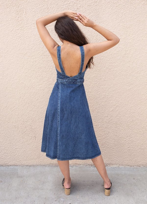 CARLEEN Denim Louise Wrap Dress | Garmentory