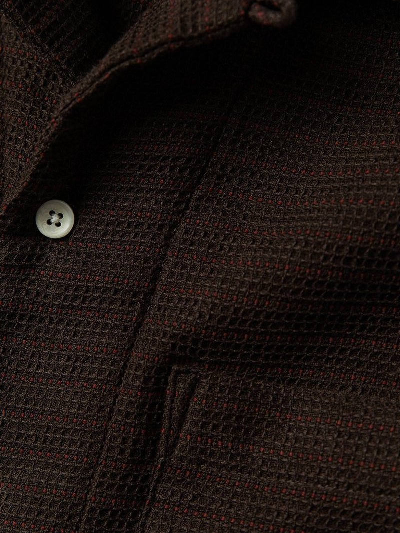 Taylor Stitch The Hawthorne Pickstitch Waffle Shirt Espresso