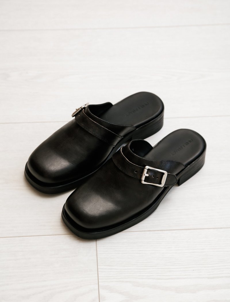 Our Legacy Camion Worn Leather Mule - Black | Garmentory