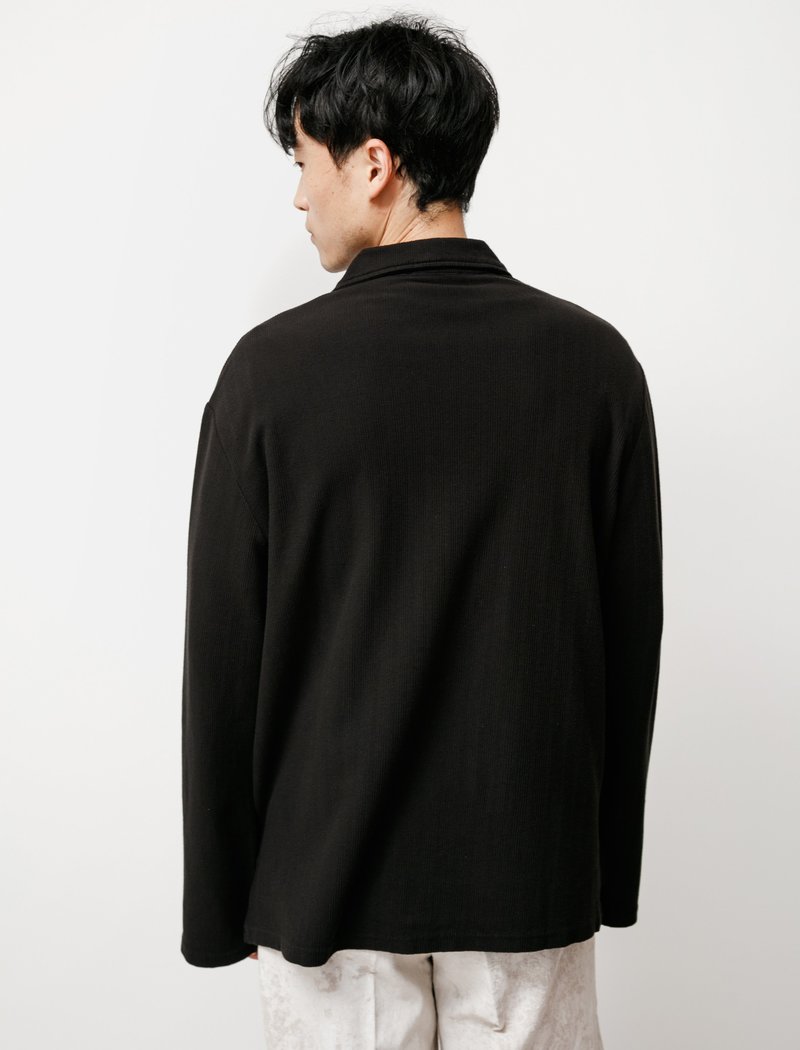 Our Legacy Waffle Rib Retreat Shirt - Black | Garmentory