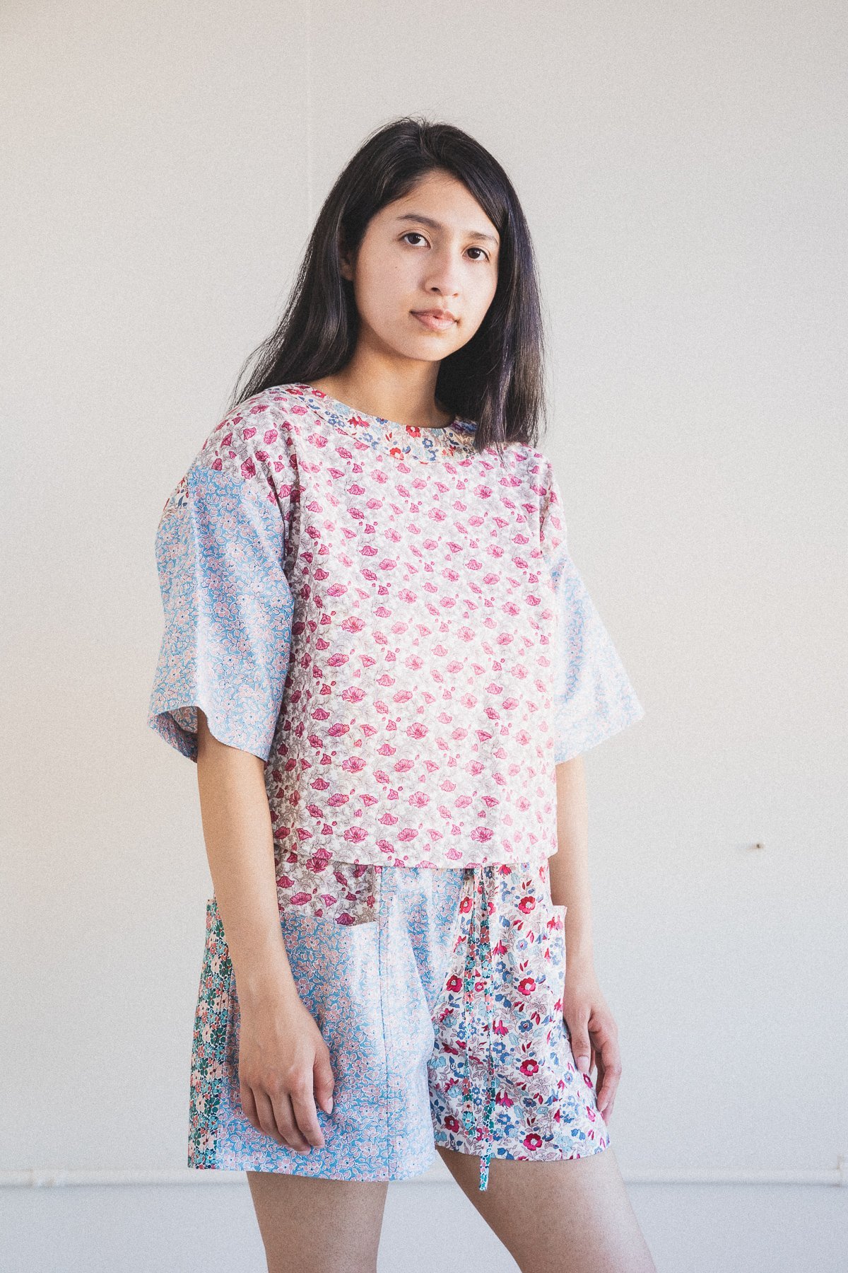 Kasmaria Floral Patch Tee - Blue - Image 2 of 5