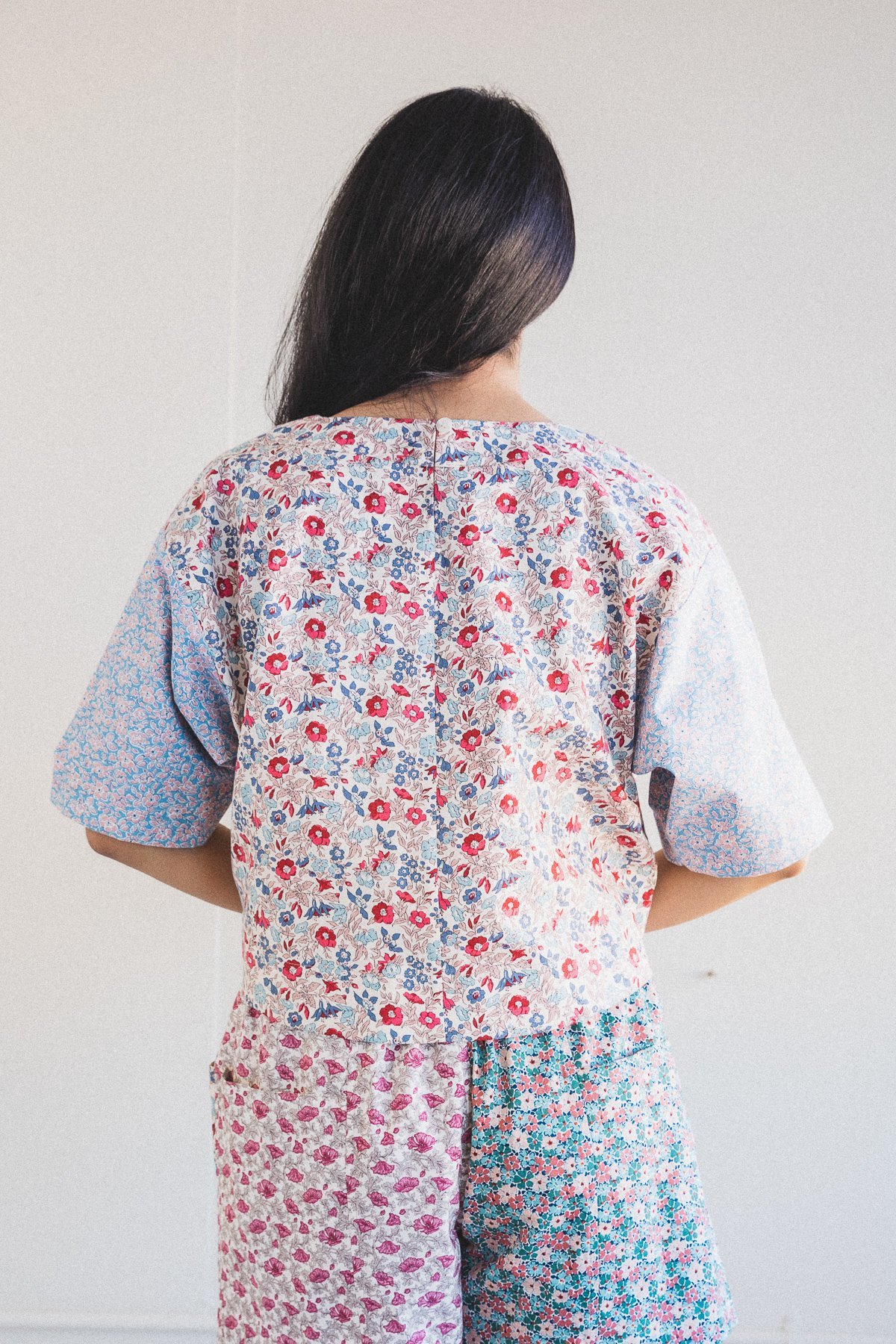 Kasmaria Floral Patch Tee - Blue - Image 3 of 5