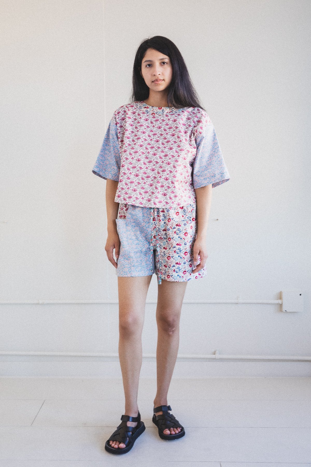 Kasmaria Floral Patch Tee - Blue - Image 5 of 5