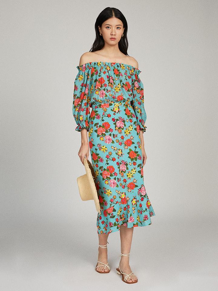 Saloni Grace Dress Azure Dahlia Garmentory