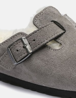 gray shearling birkenstock
