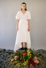 KkCo Brocade Wrap Flower Jacquard Dress - Blanco  - Thumbnail 1