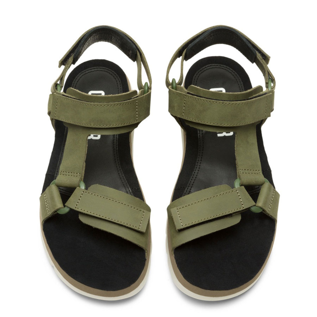Camper Oruga Sandalo Uomo K100470 – Nero, In Pelle E Poliestere Riciclato, Suola EVA, Design Sportivo E Sostenibile