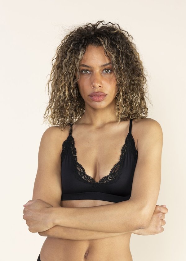 Only Hearts Delicious Hi Point Bralette - BLACK