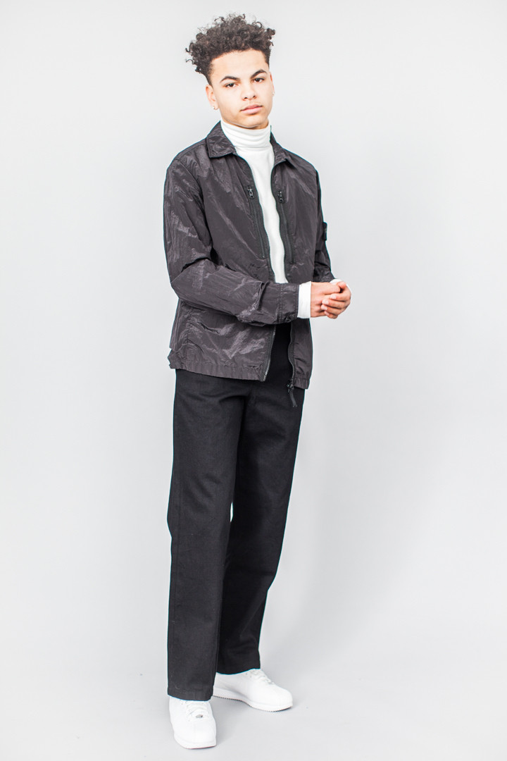 Stone Island Nylon Metal Zip Overshirt Charcoal | Garmentory