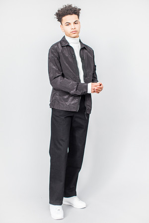 Stone Island Nylon Metal Zip Overshirt Charcoal | Garmentory