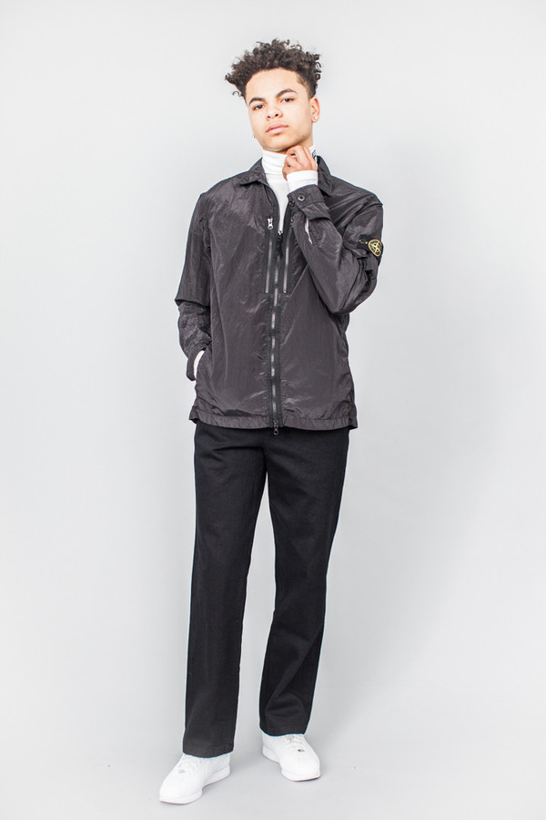 Stone Island Nylon Metal Zip Overshirt Charcoal | Garmentory