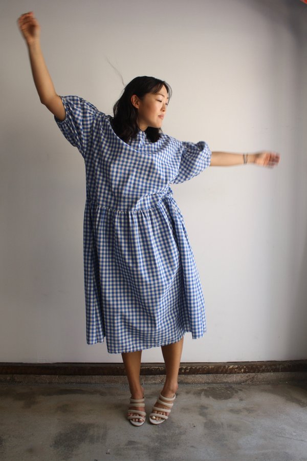 APRIL MEETS OCTOBER Summer May Dress - Blue Gingham | Garmentory APRIL MEETS OCTOBER Summer May Dress - Blue Gingham | Garmentory