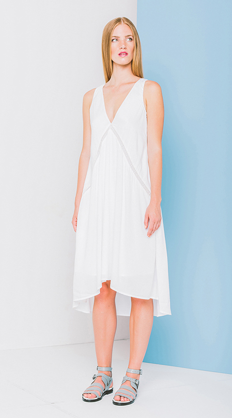 Obakki Mid-Length Dress with Trim Detail Obakki Mid-Length Dress with Trim Detail