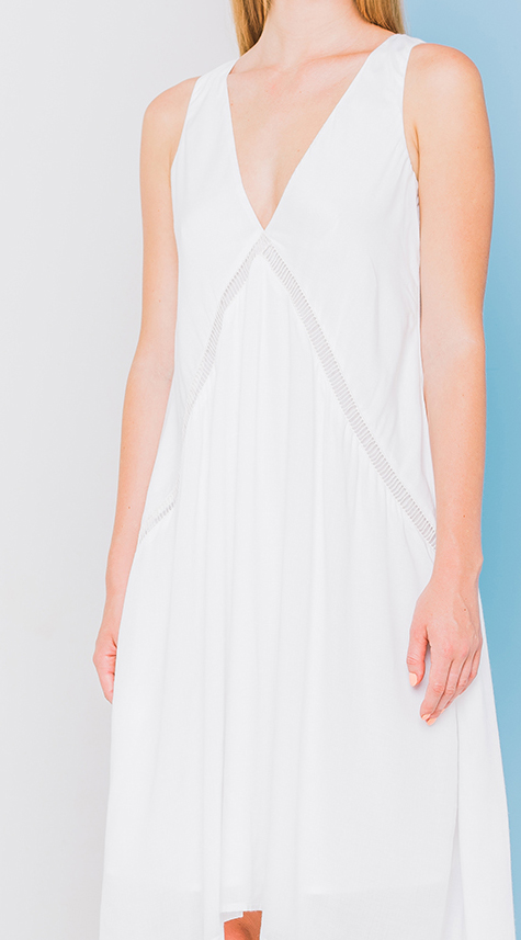 Obakki Mid-Length Dress with Trim Detail Obakki Mid-Length Dress with Trim Detail