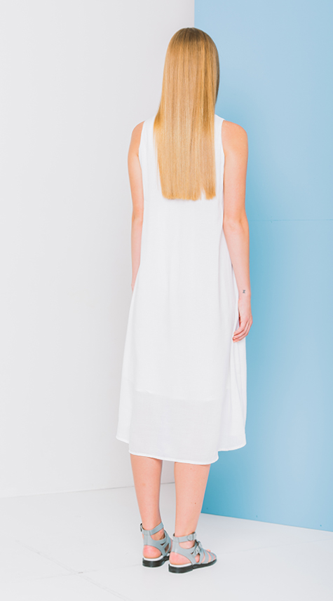 Obakki Mid-Length Dress with Trim Detail Obakki Mid-Length Dress with Trim Detail