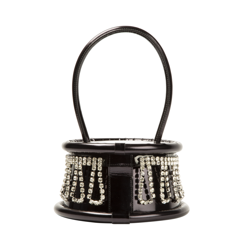 Area Crystal Trim Top Handle - Black
