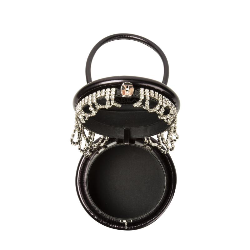Area Crystal Trim Top Handle - Black