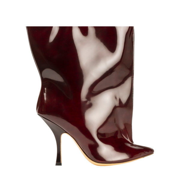 Tubular High Heel Ankle Boots — Burgundy Garmentory