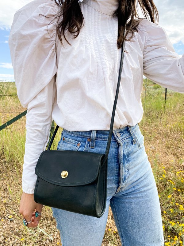 Black Leather Crossbody Bag Minimalist Crossbody Bag Black 