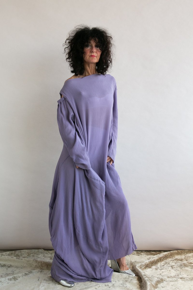 fitted lace wedding dress Purple Draped Dress – Girl Meets Dress