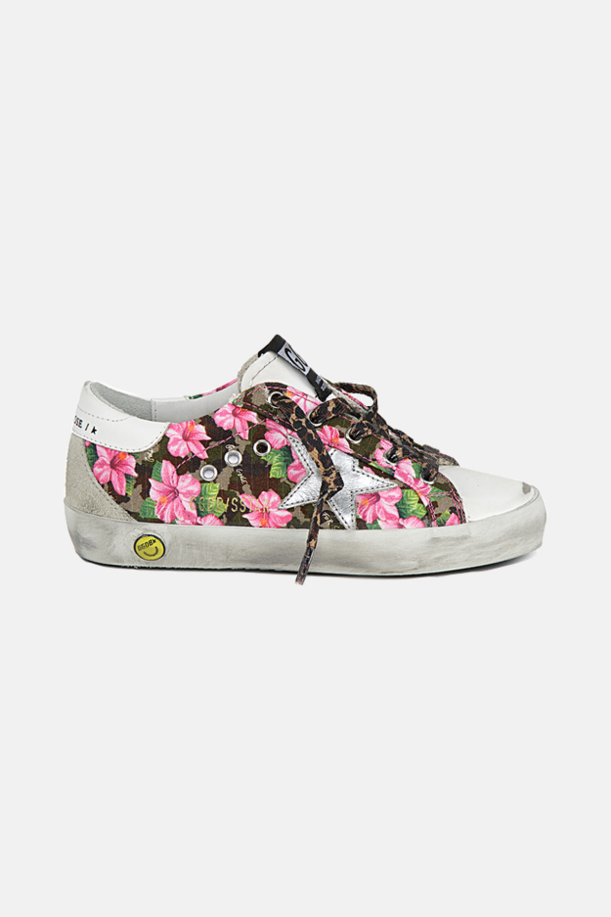 kids Golden Goose Superstar Shoes - Pink Floral/Silver Star - Image 1 of 1