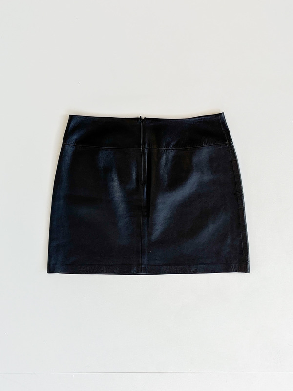 Vintage Black Leather Mini Skirt