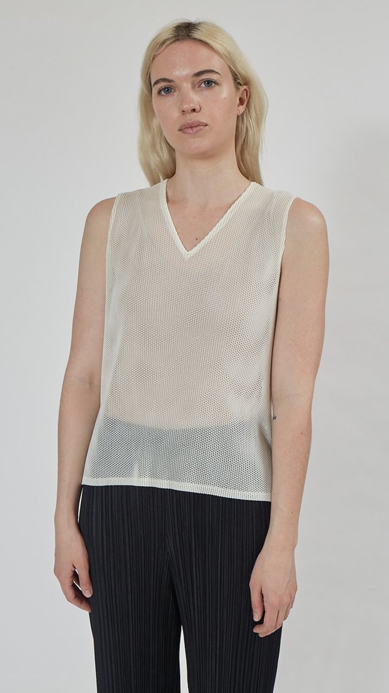 Pleats Please by Issey Miyake Please Tatami Top - White | Garmentory