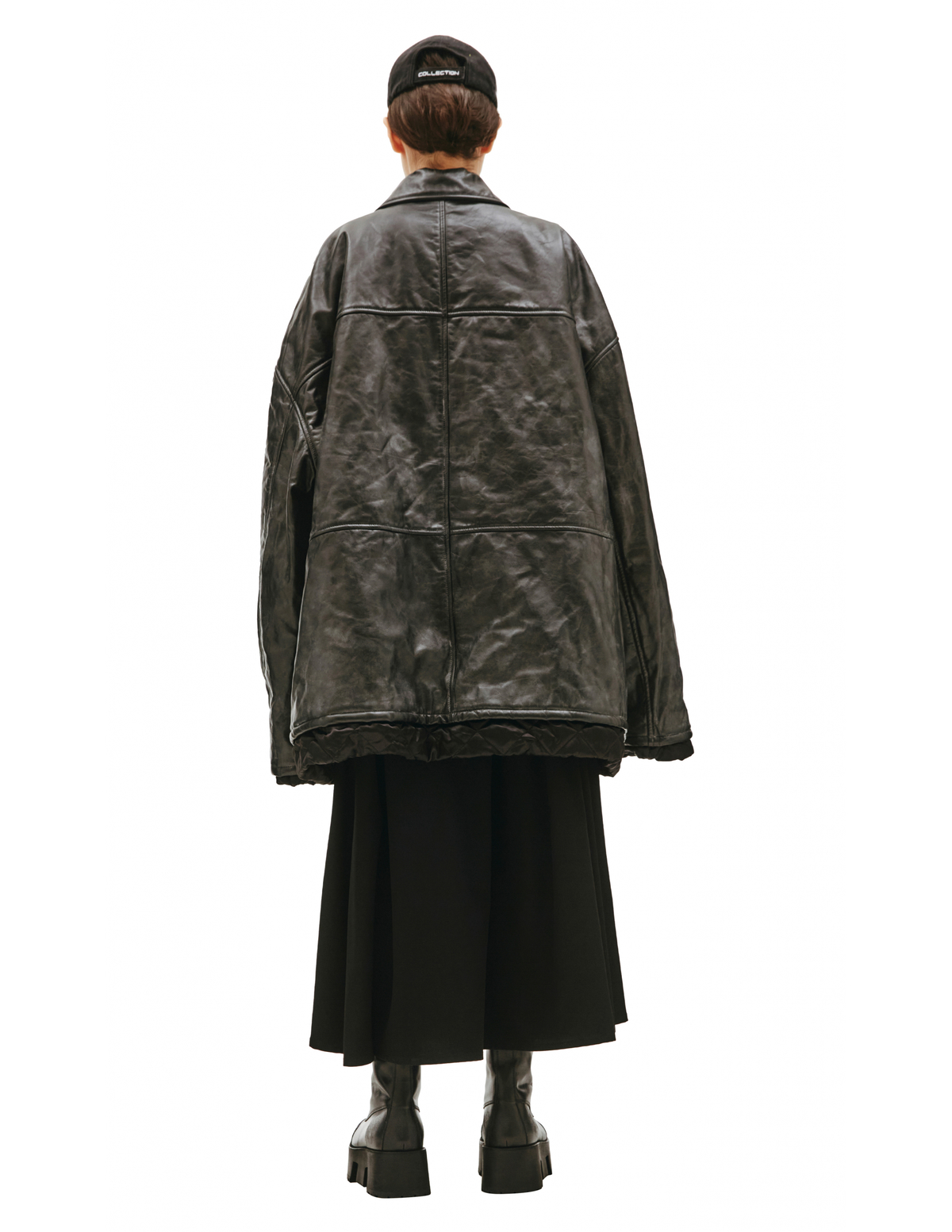 balenciaga leather jacket black