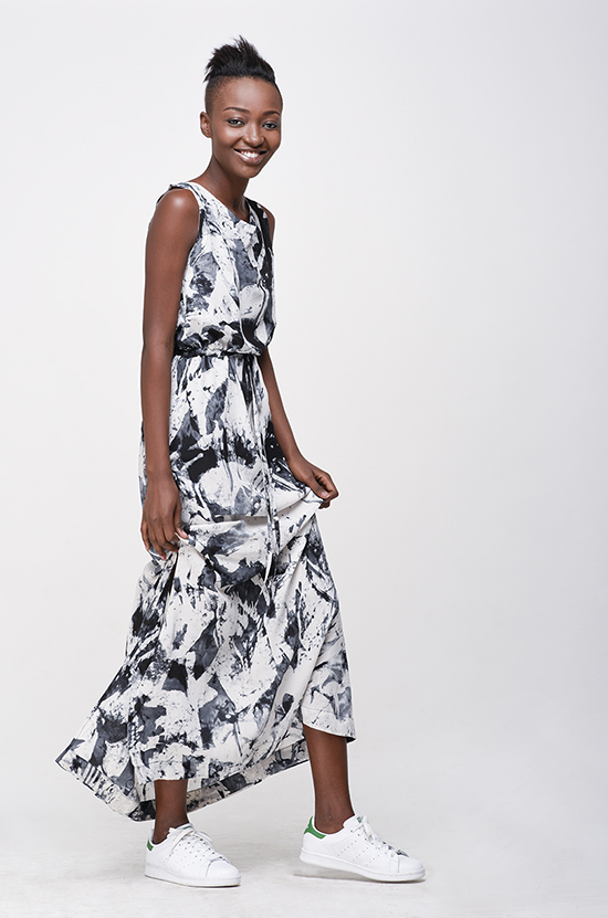Osei-Duro Guise Maxi Dress in B&W Abstract Osei-Duro Guise Maxi Dress in B&W Abstract