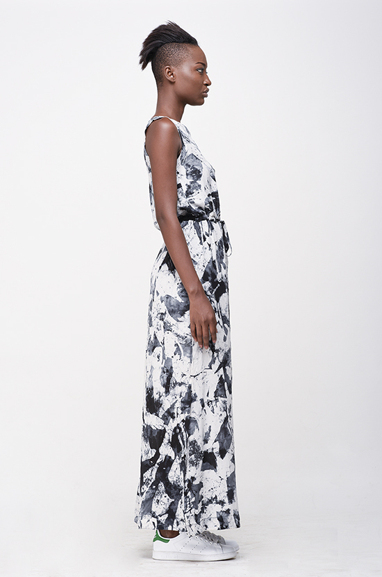 Osei-Duro Guise Maxi Dress in B&W Abstract Osei-Duro Guise Maxi Dress in B&W Abstract